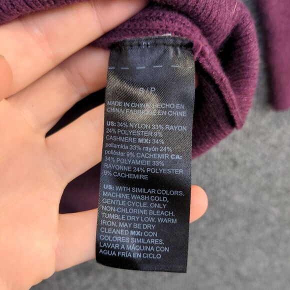 White House Black Market Women's Sweater Dress Purple Small Long Sleeve V-Neck - Picture 9 of 12